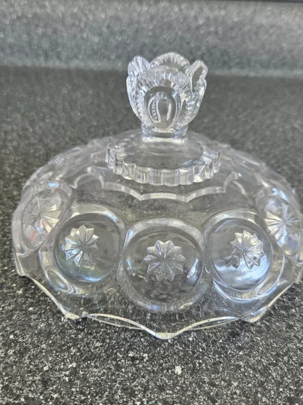 Vtg LE Smith Glass Clear Moon and Stars 10